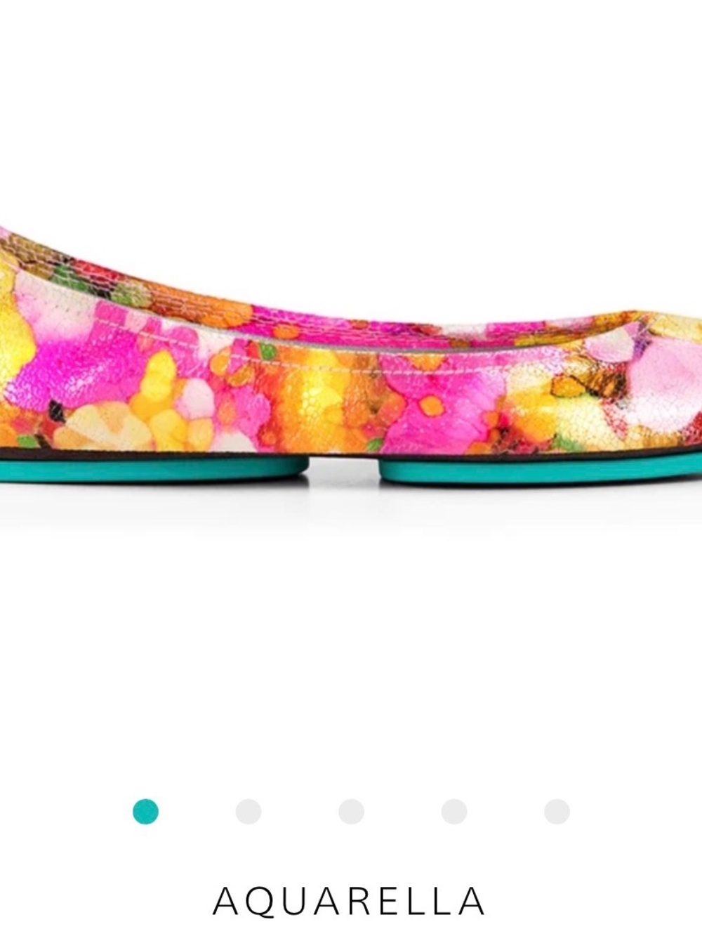 Tieks Aquarella Floral Ballet Flats in Pink, Yellow & Orange - Picture 11 of 14